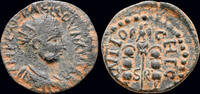 Pisidia AE21 Pisidia Antioch Volusian AE21 legionary eagle between two standards -