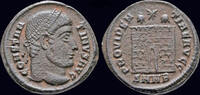 Roman AE follis Constantine I the Great AE follis campgate -