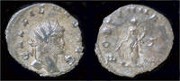 Roman antoninianus Gallienus silvered antoninianus Fortuna standing left -