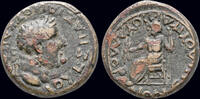 Phrygia AE18 Phrygia Amorion Vespasian AE18 Zeus seated left -