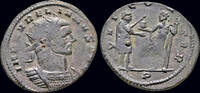 Roman antoninianus Aurelian AE antoninianus Aurelian receiving globe from Jupiter -