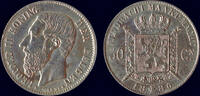 Belgium 50 centimes Belgium Leopold II 50 centiems 1886VL-FDC -