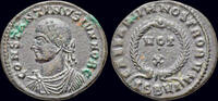 Roman Follis Constantine II AE follis wreath -