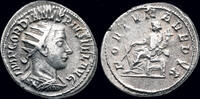 Roman antoninianus Gordian III AR antoninianus Fortuna seated left -