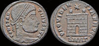 Roman AE3 Constantine I AE follis campgate -