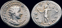 Roman AR antoninianus Gordian III AR antoninianus Virtus standing left -