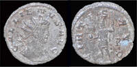 Roman antoninianus Gallienus silvered antoninianus Mars standing left -