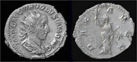 Roman antoninianus Volusian AR antoninianus Pax standing left -
