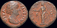Roman AE As Diva Faustina I AE As or dupondius Juno standing right -