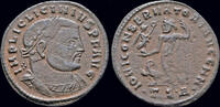 Roman silvered follis Licinius I AE follis Jupiter standing to left -