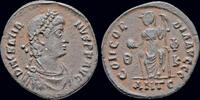 Roman AE follis Gratian AE follis Concordia seated facing -