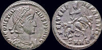 Roman maiorina Constantius II AE maiorina soldier spearing falling horseman -