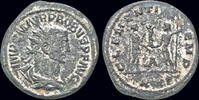 Roman antoninianus Probus silvered antoninianus emperor receiving Victory on globe from Jupiter -
