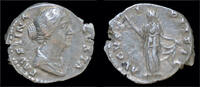 Roman denarius Faustina II AR denarius Spes standing left. -