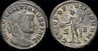 Roman Follis Diocletian AE follis Genius standing facing -