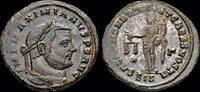 Roman follis Maximian Herculius AE follis Moneta standing left -