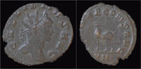 Roman antoninianus Gallienus billon antoninianus Antelope walking left -