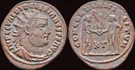 Roman antoninianus Diocletian AE antoninianus emperor receiving Victory on globe from Jupiter -