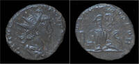 Roman antoninianus Tetricus II billon antoninianus pontificate implements -