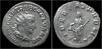 Roman antoninianus Trebonianus Gallus AR antoninianus Libertas standing left