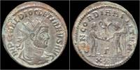 Roman antoninianus Diocletian silvered antoninianus emperor standing right