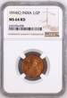 British India 1914 (C) 1/2 Pice NGC Graded MS-64 RD