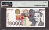 Slovenia 5000 Tolarjev SPECIMEN Year 2000 Pick-23s CH UNC PMG 64 EPQ