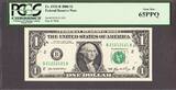 U.S.A  2006 FR Note NEW YORK $1 Fr 1932-B REPEATER # B 21212121 B GEM UNC PCGS 65 PPQ