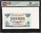 Vietnam 500000 Dong 1998 Settlement Check Printer Design 113pd CH UNC PMG 64 EPQ
