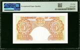 Jamaica 5 Shillings 1957 KGVI Pick-37b About UNC PMG 58 EPQ