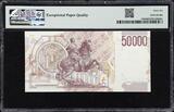Italy 50,000 Lire 1992 SOLID Serial 111111 Pick-116c GEM UNC PMG 66 EPQ - Pictu