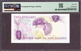 New Zealand $2 ND 1967-68 1st Prefix LOW # 0A0 000899 P-164a GEM UNC PMG 65 EPQ