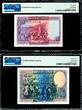 100 Pesetas 1928 Spain PAIR 50 &  Pick-74b & 75b SUPERB GEM UNC PMG 67 EPQ
