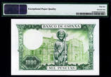 1000 Pesetas Spain  1965 (ND 1971) Pick-151 GEM UNC PMG 66 EPQ