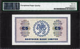 5 Pounds Northern Ireland  1st July 1970 Pick-188a GEM UNC PMG 66 EPQ