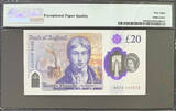 UK (Great Britain) 20 Pounds 2018 Great Britain  Polymer LOW # 000072 P-396a SUP. GEM UNC PMG 68 EPQ