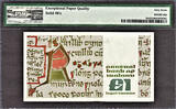 Pound 1982 Ireland One  SOLID Serial 666666 Pick-70c SUPERB GEM UNC PMG 67 EPQ