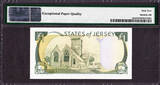 UK (Great Britain) Pound 1993 Jersey One  QEII FANCY Number - NC 500000 Pick-20a CH UNC PMG 64 EPQ