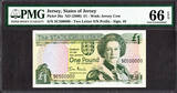 UK (Great Britain) Pound 1993 Jersey One  QEII FANCY Number - SC 500000 Pick-20a GEM UNC PMG 66 EPQ