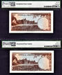 UK (Great Britain) 10 Shillings 1963 Jersey 2 Consecutive  QEII ND Pick-7a GEM UNC PMG 66 EPQ