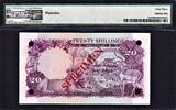 20 Shillings 1966 Uganda  ND SPECIMEN Pick-3s Ch UNC PMG 63
