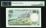 UK (Great Britain) 10 Pounds Jersey QEII  1976-88 P-13b Serial 899699 GEM UNC PMG 65 EPQ