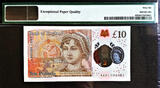 UK (Great Britain)  England £10 Polymer 1st Prefix LOW Serial AA01 000061 GEM UNC PMG 66 EPQ
