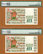 Pound Ireland 2 Consecutive Serial One  Replacement (BBB) Pick-70d Ch UNC PMG 64