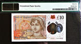 UK (Great Britain)  England £10 Polymer 1st Prefix LOW Serial AA01 000062 GEM UNC PMG 66 EPQ