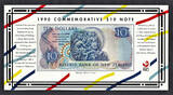 1990 New Zealand Commemorative $10 LOW Serial BBB 000120 W/Folder Pick-176 UNC unz