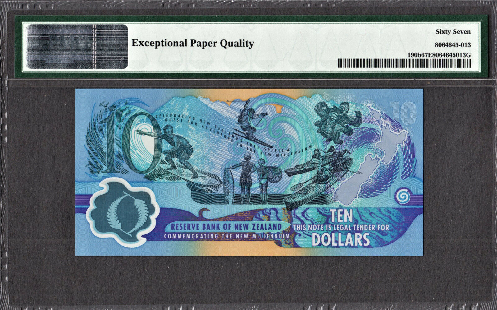 new-zealand-commemorative-10-red-serial-2000-p-190b-superb-gem-unc-pmg