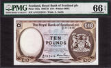 UK (Great Britain) 10 Pounds Scotland Pick-343a GEM UNC PMG 66 EPQ -