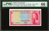 Malta 10/- Shillings 1967 (ND 1968) QEII Pick-28a GEM UNC PMG 66 EPQ -
