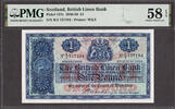 UK (Great Britain) Pound Scotland One 5th August 1950 Pick-157c About UNC PMG 58 EPQ -
